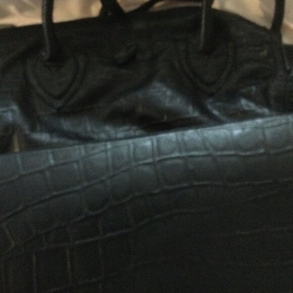 Let & Her Leather Tote Bag Beautiful Black Leather - Picture 2 of 4